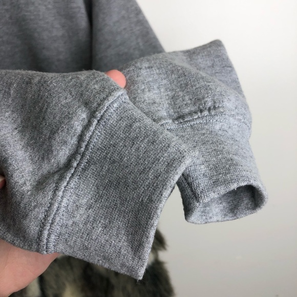 HARVEY FAIRCLOTH Gray Faux Fur Side Zipper Sweater - Picture 5 of 14